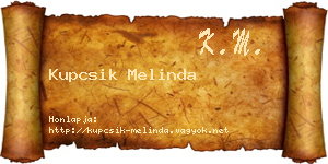 Kupcsik Melinda névjegykártya